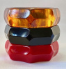 BB110 black & red bakelite bangles